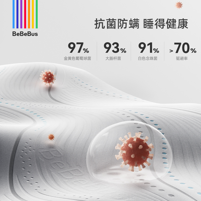 BeBeBus新生婴儿床垫宝宝护脊专用弹簧幼儿园硬褥拼接睡垫卷包
