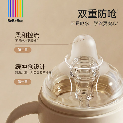 BeBeBus钻光学饮杯鸭嘴杯婴儿6个月以上宝宝吸管水杯奶瓶ppsu防呛 - 图2