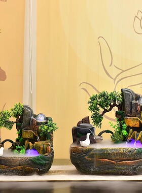 喷泉循环造景办公室内假山流水