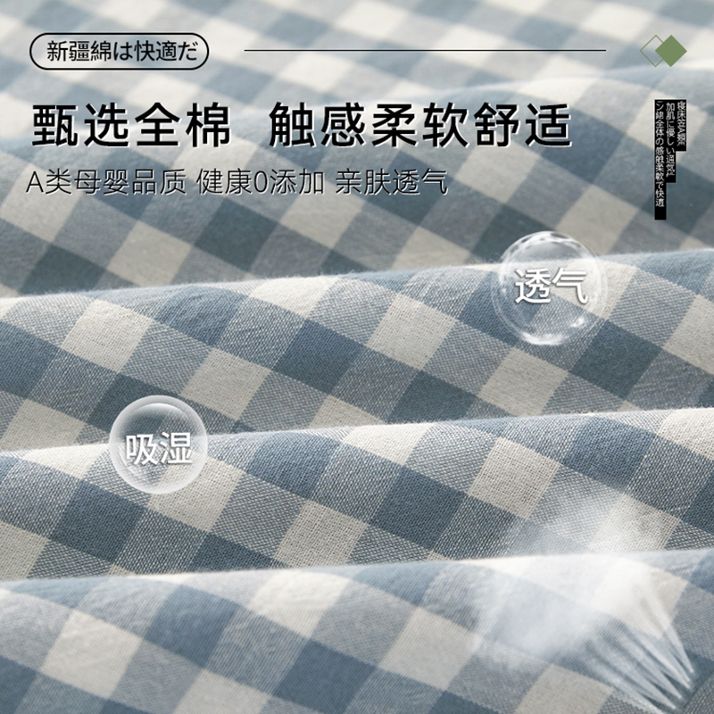 A类纯棉水洗棉床笠单件100全棉单双人床罩三件套席梦思床垫保护套-图2