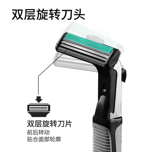 吉列适配威锋双层刀片手动剃须刀吉利男老式刮胡刮脸刀旋转刀头 - 图3