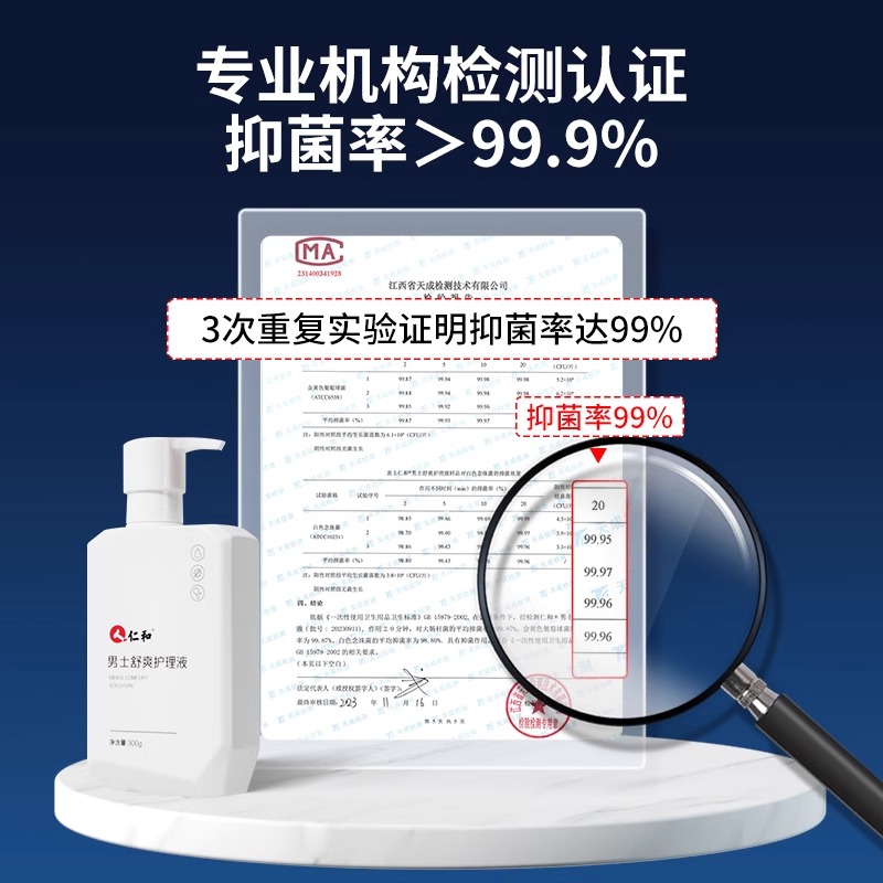 仁和男士私处清洗液男性清洁洗护理液男私密沐浴露日常抑菌洗护液