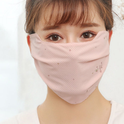 夏季口罩女薄款防晒透气面罩夏天新款防紫外线加大冰丝时尚遮全脸 - 图0