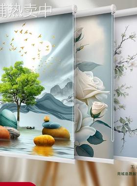 2025新款窗帘卷帘全遮光办公室遮阳升降厨房浴室卫生间卧室卷拉式