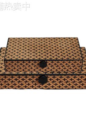 现代风轻奢中式法式收纳首饰盒桌面摆件衣帽间书房创意样板间装饰