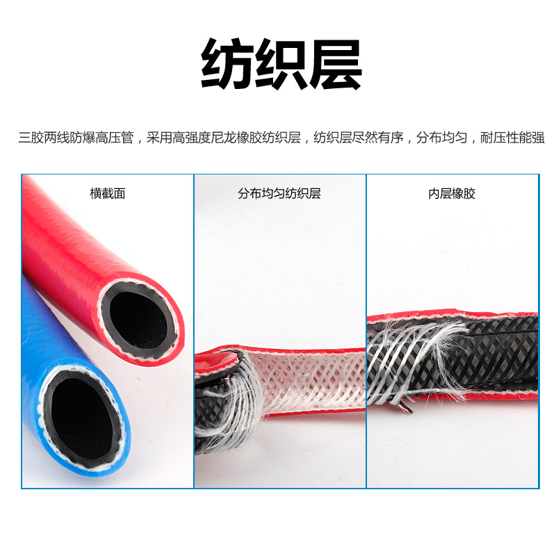 三胶两线高压软管氧气管乙炔管耐油橡胶管耐压煤气管小风炮管气线,淘宝优惠券,粉丝福利购,淘宝优惠卷