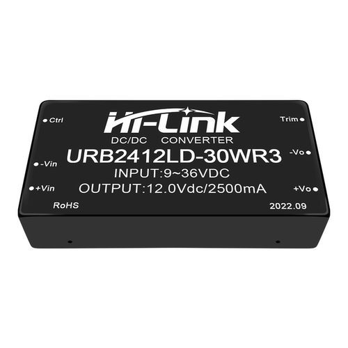 24V转12V30W稳压隔离电源模块 URB2412LD-30WR3 DC-DC带电压调节 - 图3