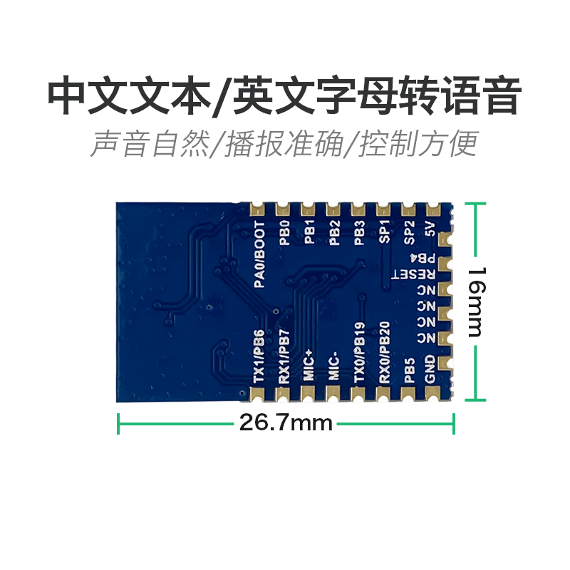 语音合成模块V40 TTS纯文字转语音播放 海凌科AI智能语音合成播报 - 图1