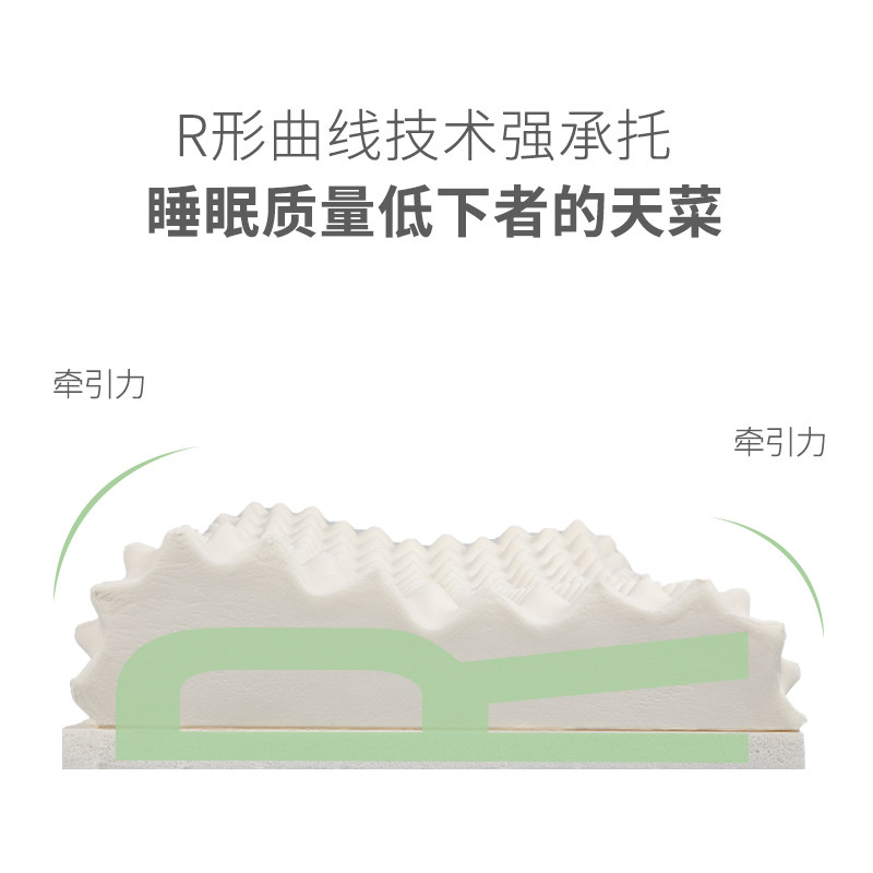 JACE泰国乳胶枕头天然原芯枕芯护颈椎单人橡胶枕家用按摩高低枕KL