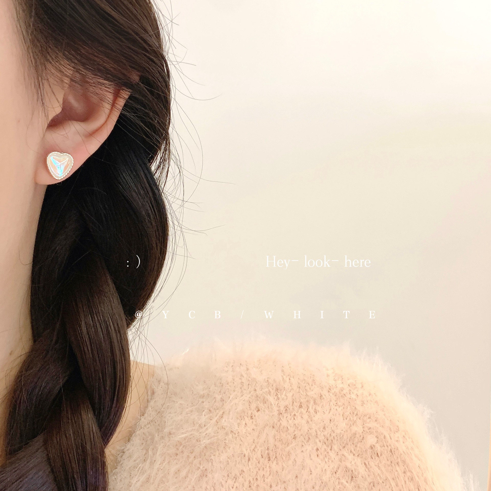 「心动信号」轻奢简约百搭粉色猫眼爱心耳钉925银针日常精致耳饰,淘宝优惠券,粉丝福利购,淘宝优惠卷