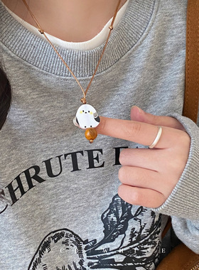 「小咕咕鸟」可爱百搭卡通项链小众设计感颈链卫衣链个性毛衣链