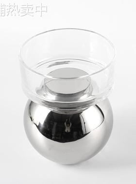 金属几何圆球玻璃果盘摆件轻奢艺术家居样板房酒店干果零食收纳盘