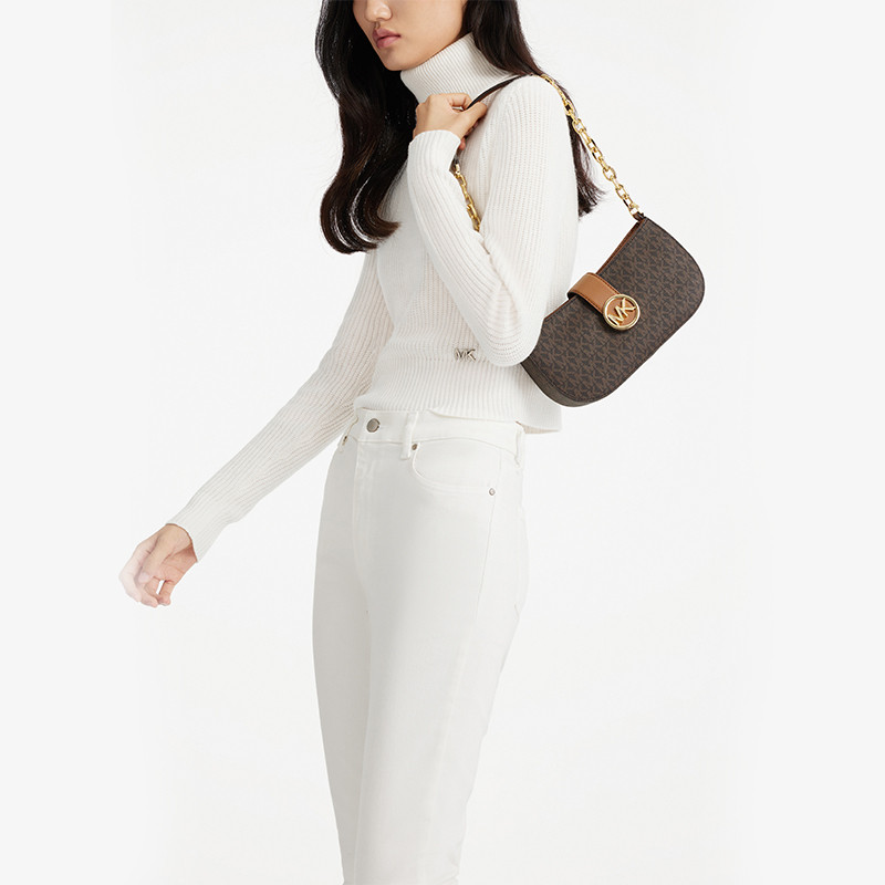 mk carmen小号老花链条腋下单肩包 MICHAEL KORS女士包袋