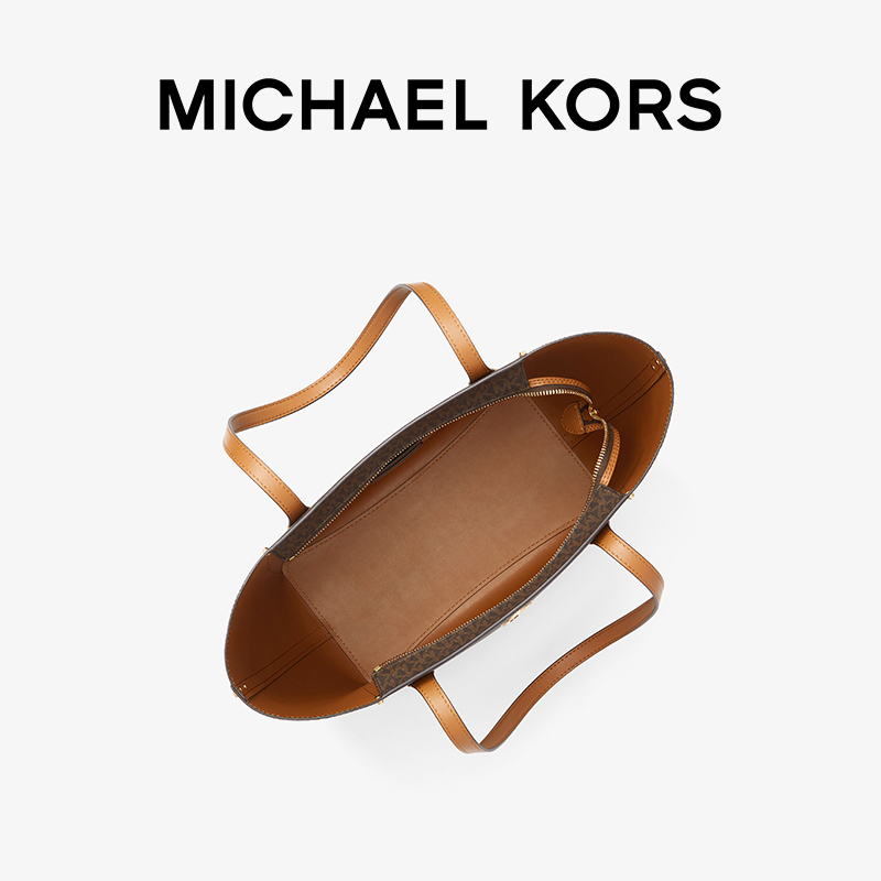 MICHAEL KORS Allison 女士大号老花托特包 - 图1