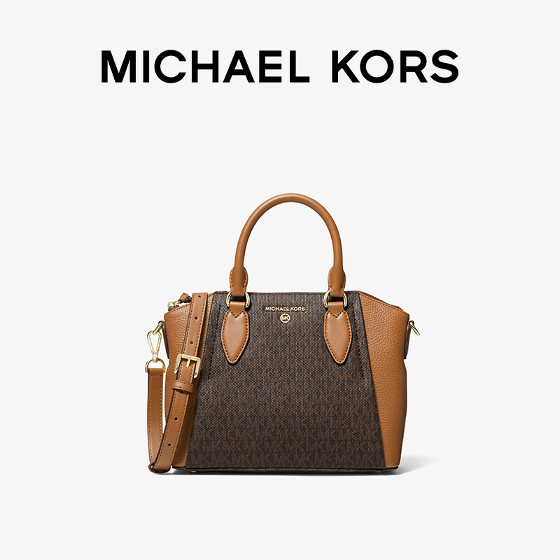 mk sienna中号老花拼色通勤托特包 MICHAEL KORS女士包袋