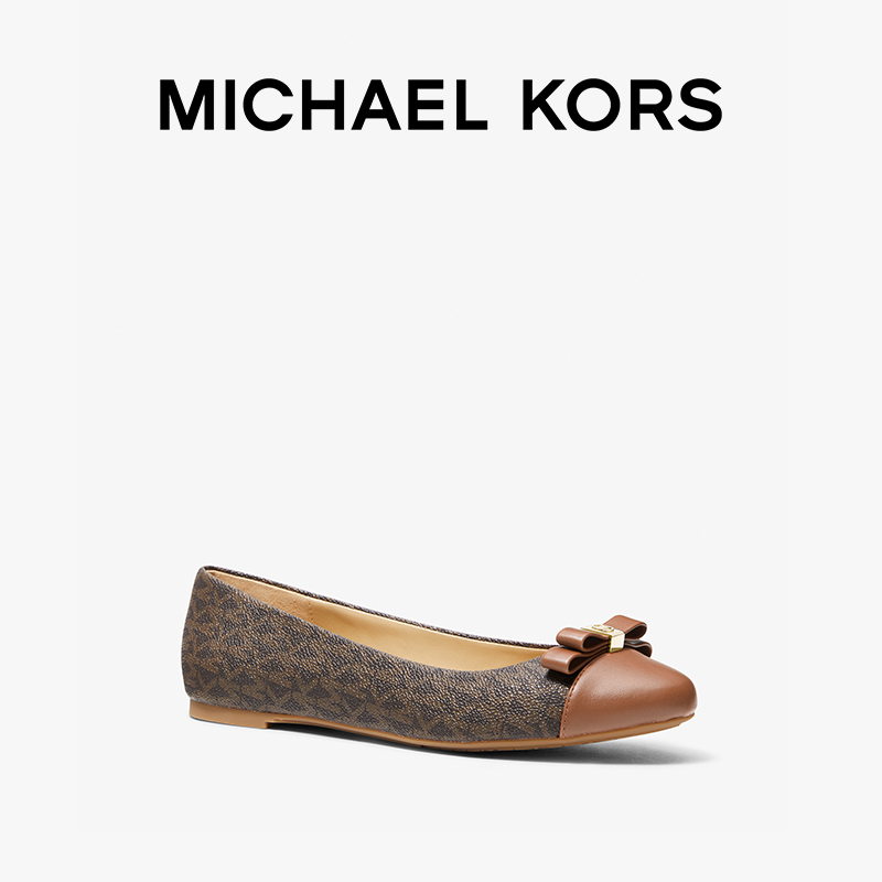 MICHAEL KORS Andrea 女士老花蝴蝶结饰平底芭蕾舞鞋 - 图0