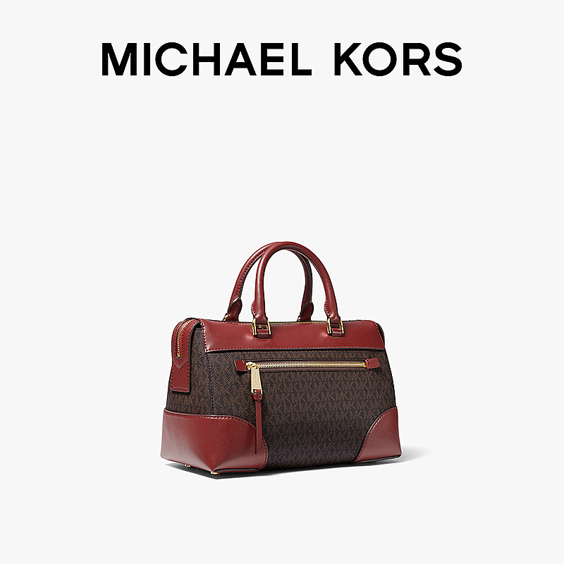 mk maya小号老花拼色手提单肩包 MICHAEL KORS女士包袋