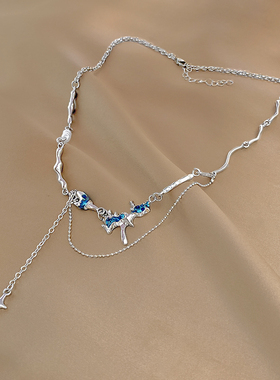 拼接冰川流苏项链女时尚