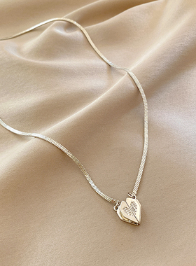 那片海爱心磁吸项链女