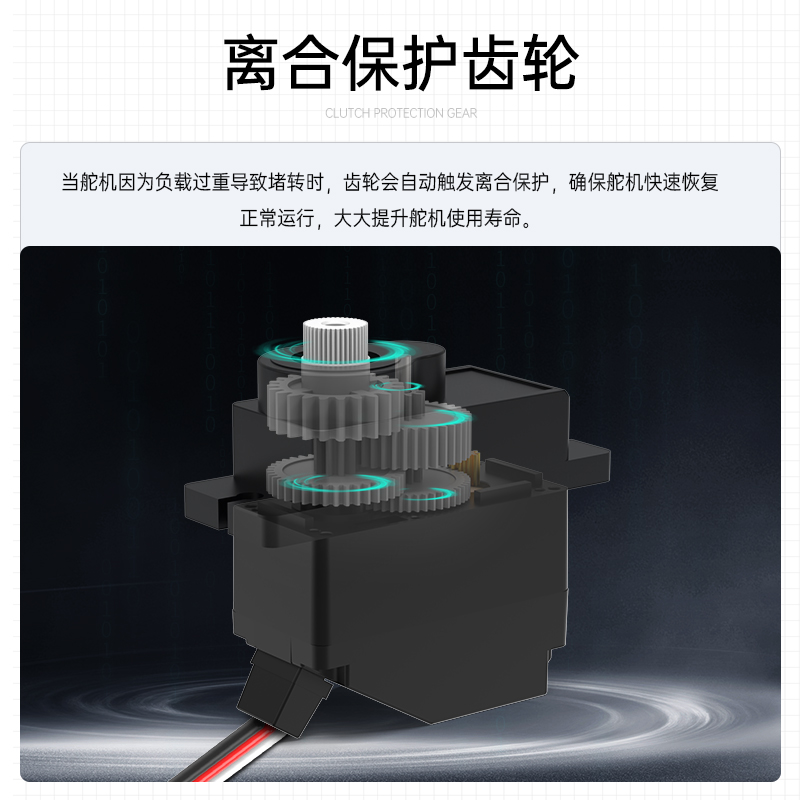 幻尔 微型高速防堵转舵机HPS-0127离合保护PWM单轴机器人数字舵机 - 图0