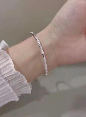 新中式古风竹节推拉可调节手镯女2025年新款潮节节高竹节闺蜜手镯