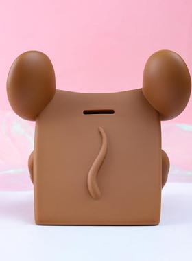 猫咪老鼠存钱罐卡通可爱萌宠储钱罐儿童学生搪胶防摔大容量摆件