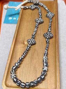 藏式风格邦迪克珠子复古项链毛衣链个性老木化珠