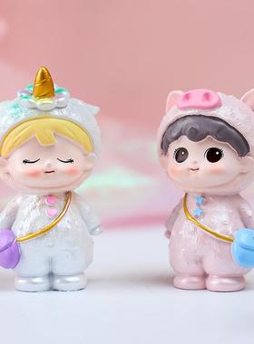 卡通萌萌一小时盲盒卡通潮玩幸福之家手办小摆件家人生日礼物