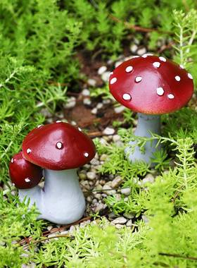 跨境新品zakka仿真蘑菇树脂工艺品家居花园庭院盆栽装饰摆件