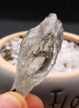 天然淡绿水晶原石吊坠项链男女款饰品礼物能量矿石