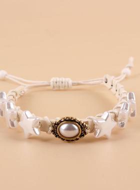 跨境欧美新款星星情侣手链手工编织手环简约时尚饰品厂家现货