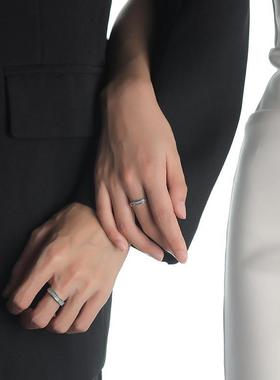 青花瓷情侣戒指女男一对小众设计高级感对戒异地恋开口指环送女友