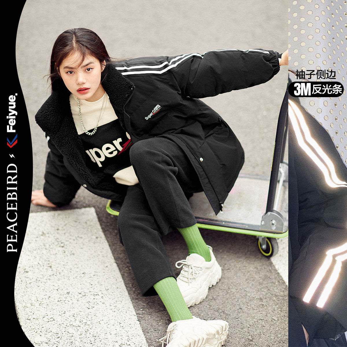 太平鸟冬季时尚爆款短款宽松羽绒服 太平鸟outlets店羽绒服