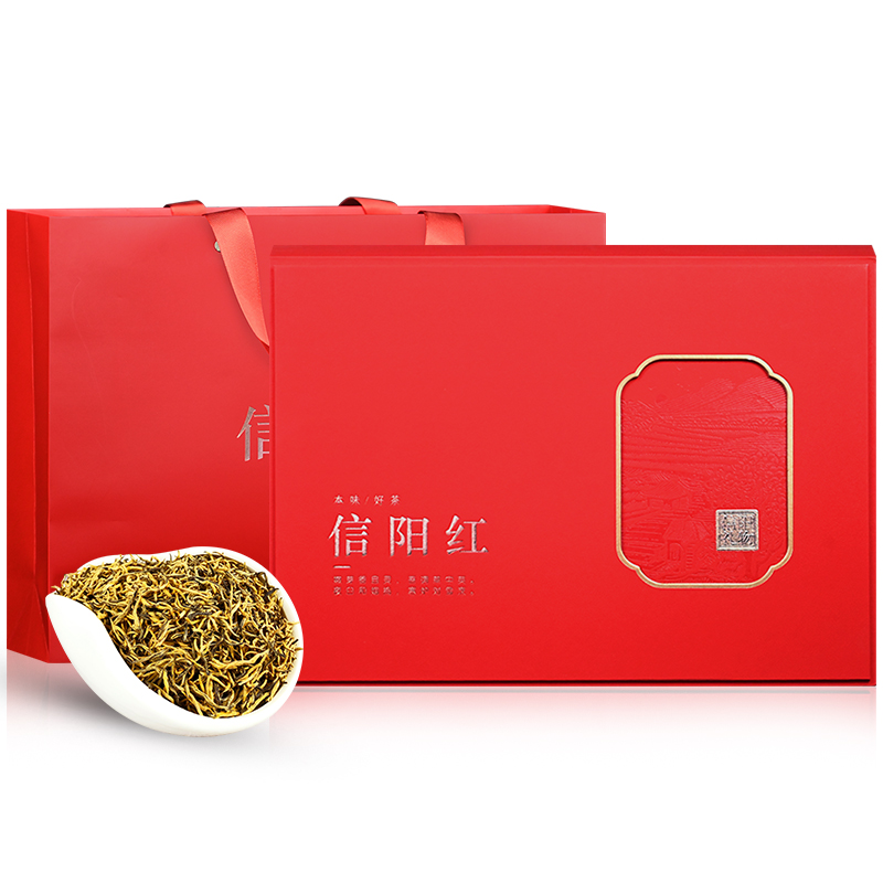 保银红茶礼盒装信阳毛尖2025新茶信阳红特级嫩芽500g送长辈老师 - 图0