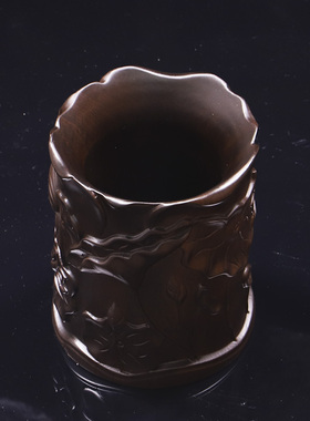 笔筒雕刻教师节礼物实木桌面摆件