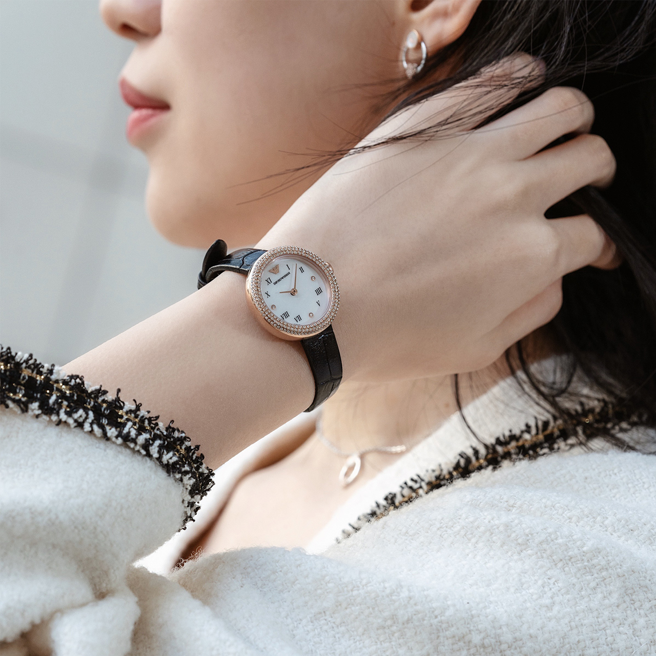 Armani watch small dial waterproof women's watch