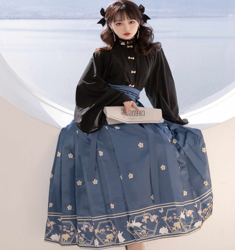 云麓集【兔啾】原创明制立领对襟马面裙日常穿搭汉服女套装春夏,淘宝优惠券,粉丝福利购,淘宝优惠卷