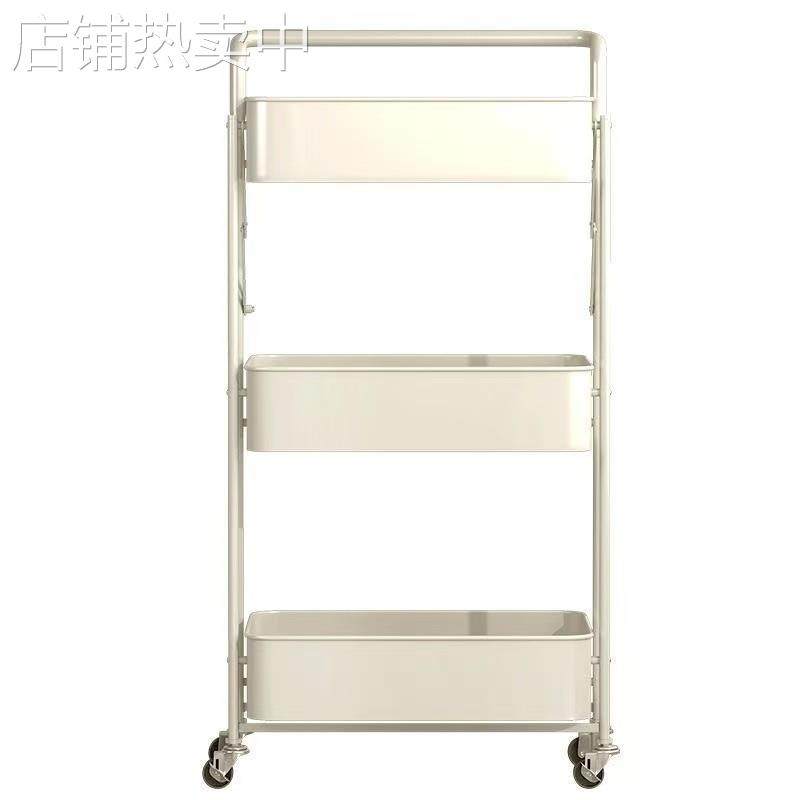 可折叠小推车零食多层置物架落地卧室书架家用厨房可移动收纳架子,淘宝优惠券,粉丝福利购,淘宝优惠卷