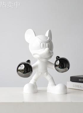 卡通潮玩米奇酒柜书房摆件树脂工艺轻奢客厅玄关装饰公仔经典饰品