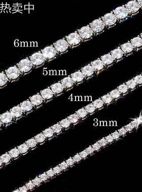 满钻单排锆石网球项链简约时尚嘻哈男女颈链首饰跨境欧美热销