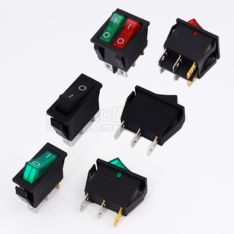 kcd3船型开关按钮电源翘板开关15A250V 3脚6脚2档3档 开孔10.5*28 - 图3