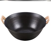 New Iron Pan Deepens Thicken Old Home Stir-frying Pan Chef Frying Pan Gas Oven Nonstick No Rustic Hotel Special