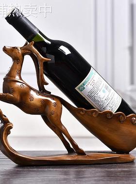 创意家居梅花鹿酒架现代欧式红酒架客厅摆件酒柜装饰品鹿摆件礼品