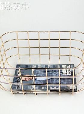 金色白色铁艺水果篮北欧简约家居时尚创意蒲扇果盘美间饰品