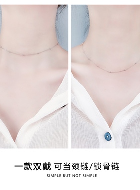 choker纯银冷淡风短款韩国锁骨链