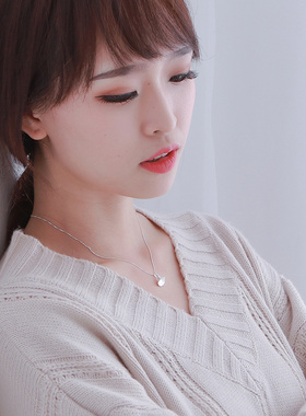 项链森系扇形吊坠短款韩版银杏叶