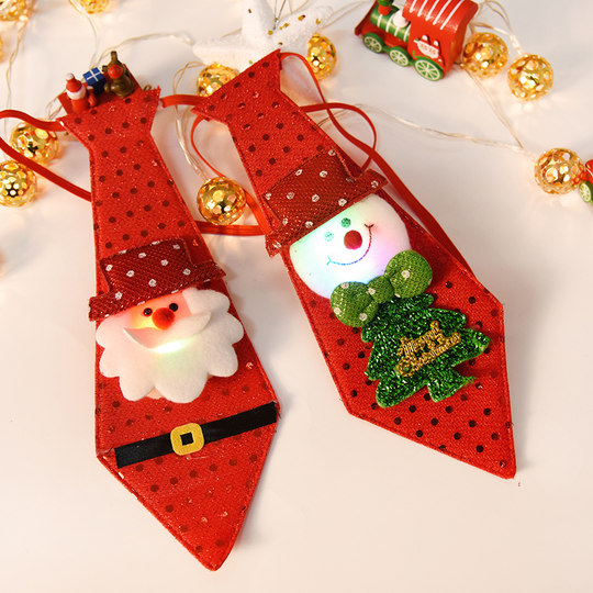 Santa Claus children's tie will shine 2021 new cute boy and girl holiday gift decorative bow tie