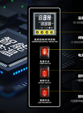 卧式旋转烤鸡烤鸡腿烤鸭炉商用可透视烤箱钢叉式烧烤炉烤羊排炉