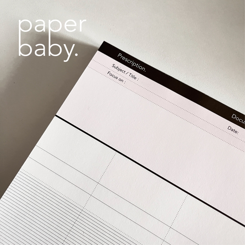 paperbaby 原创A5粉色工业风法文自由格拍纸本 学习纸 手帐素材 - 图2