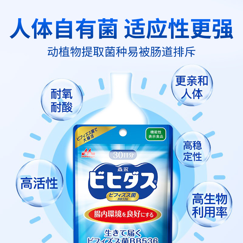 森永BB536广谱益生菌大人调理肠胃成人双歧杆菌肠道易激养胃胶囊